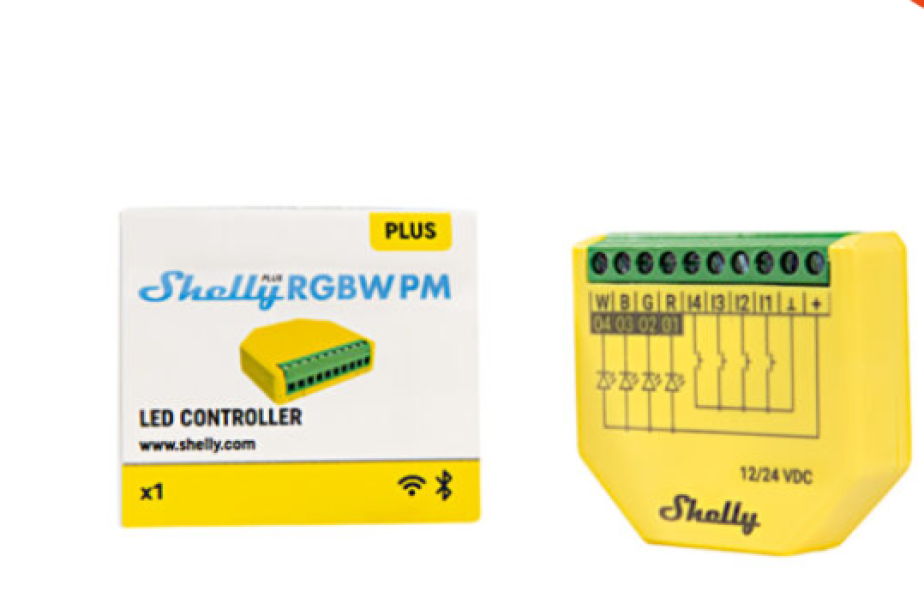 Controller per striscia led Shelly RGBW wifi + Bluetooth RGBW -  SHPRGBPM 01