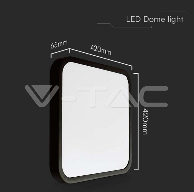 Plafoniera quadrata led V-tac 48W 3000K nero VT-8630 - 76481 02
