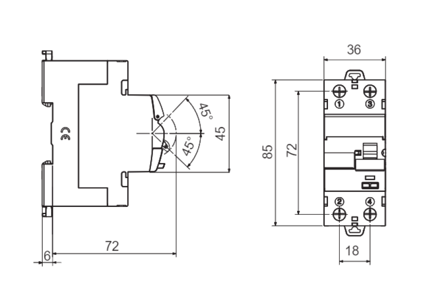 Interruttore differenziale puro Gewiss 2P 25A 30mA Tipo AC 2 moduli -  GWD4002 02