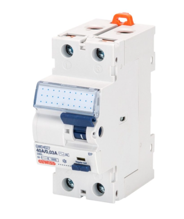 Interruttore differenziale puro Gewiss 2P 63A 30mA tipo AC 2 moduli - GWD4042 01