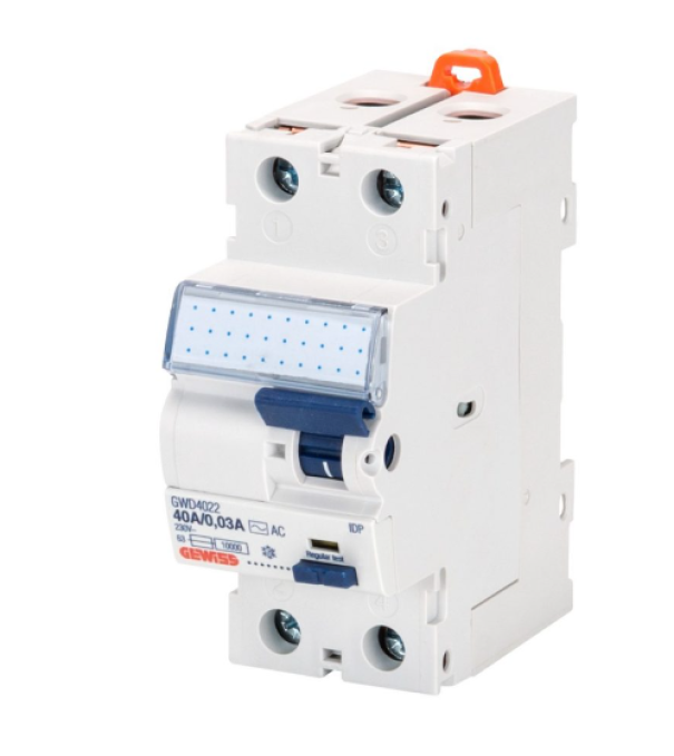 Interruttore differenziale puro Gewiss 2P 63A 30mA 2 moduli - GWD4052 01