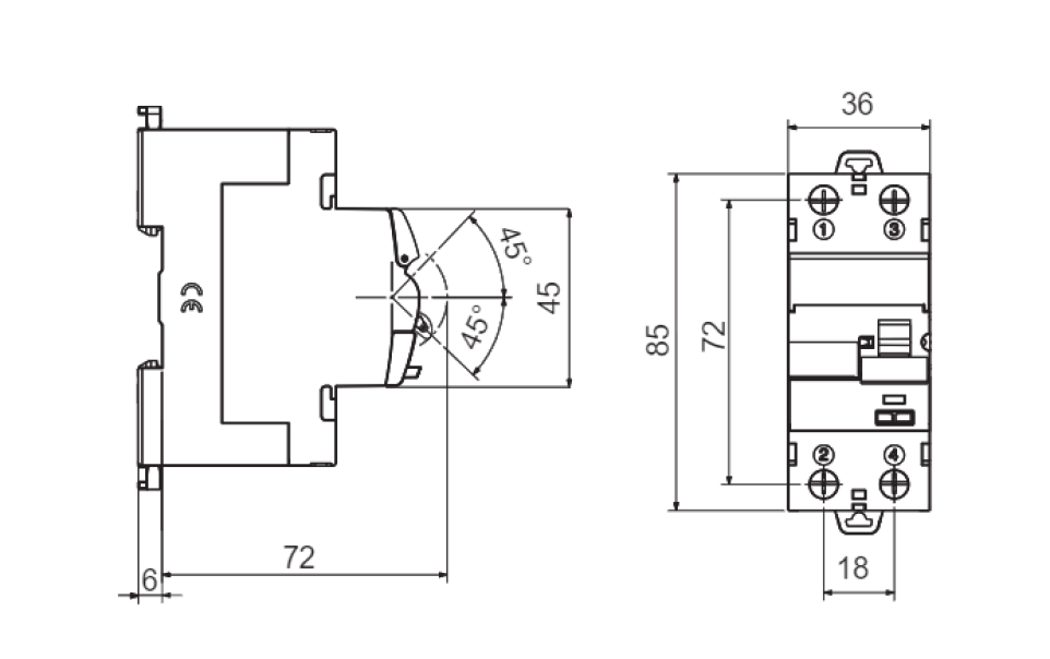 Interruttore differenziale puro Gewiss 2P 63A 30mA 2 moduli - GWD4052 02