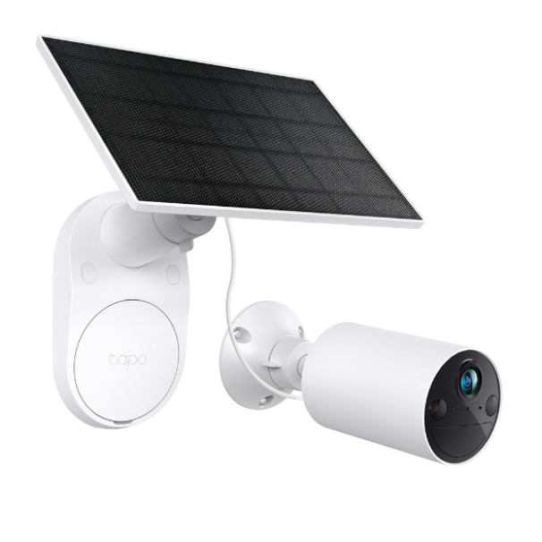 telecamera tapo tc82 con supporto e pannello solare orientabile