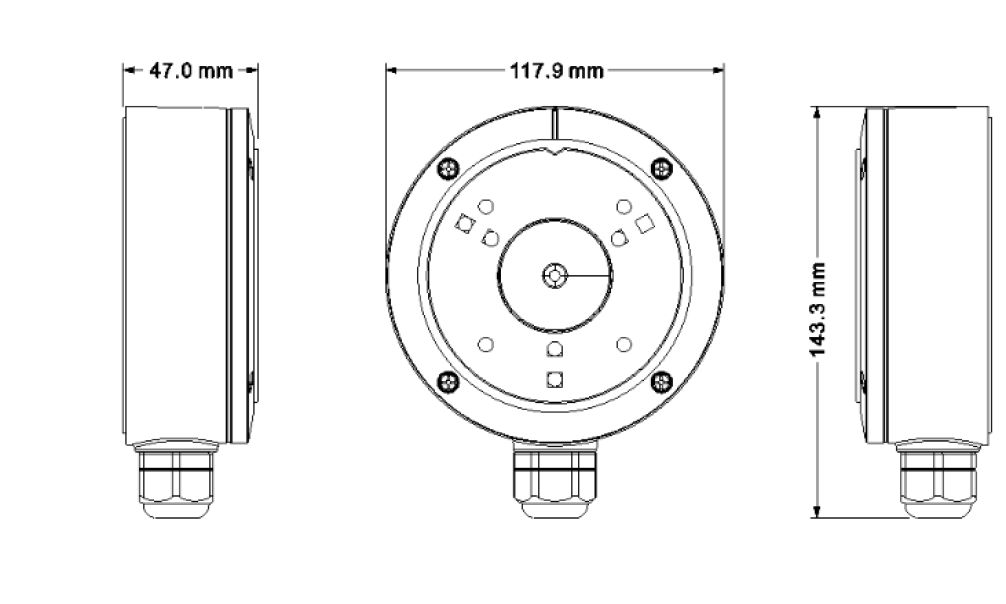 Staffa con scatola contatti Vimar ELVOX TVCC per telecamere dome e bullet bianco - 46922.040 02