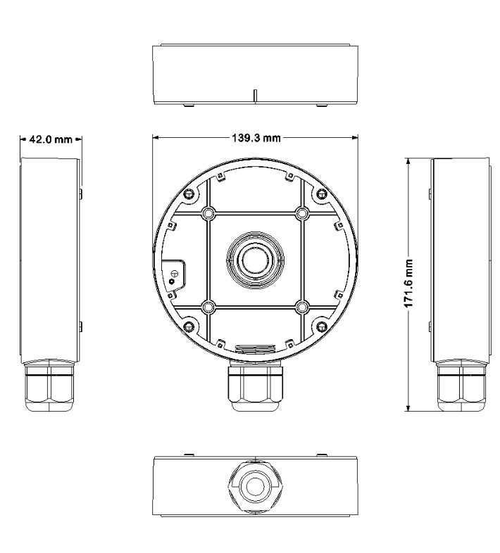 Staffa con scatola contatti Vimar ELVOX TVCC per telecamere dome bianco - 46922.042 02