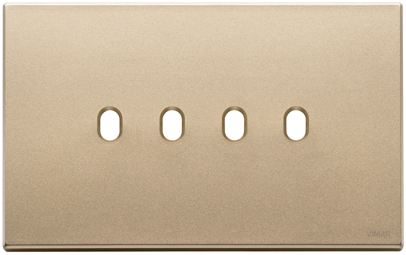 Placca Vimar Eikon 4 moduli per 4 comandi oro satinato - 22674.4.88 01