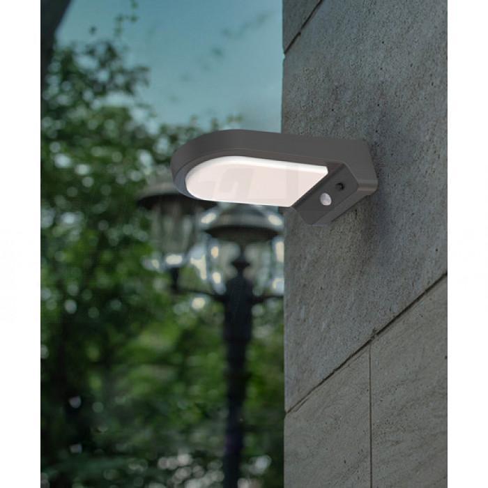 Lampada da parete led ad energia solare Alpha Elettronica Atlas 10W 4000K grigio antracite - JO458/10NW 02