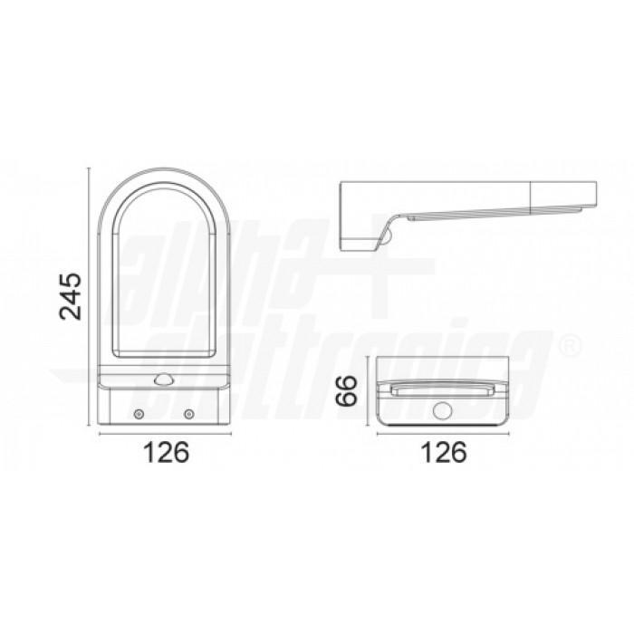Lampada da parete led ad energia solare Alpha Elettronica Atlas 10W 4000K grigio antracite - JO458/10NW 03