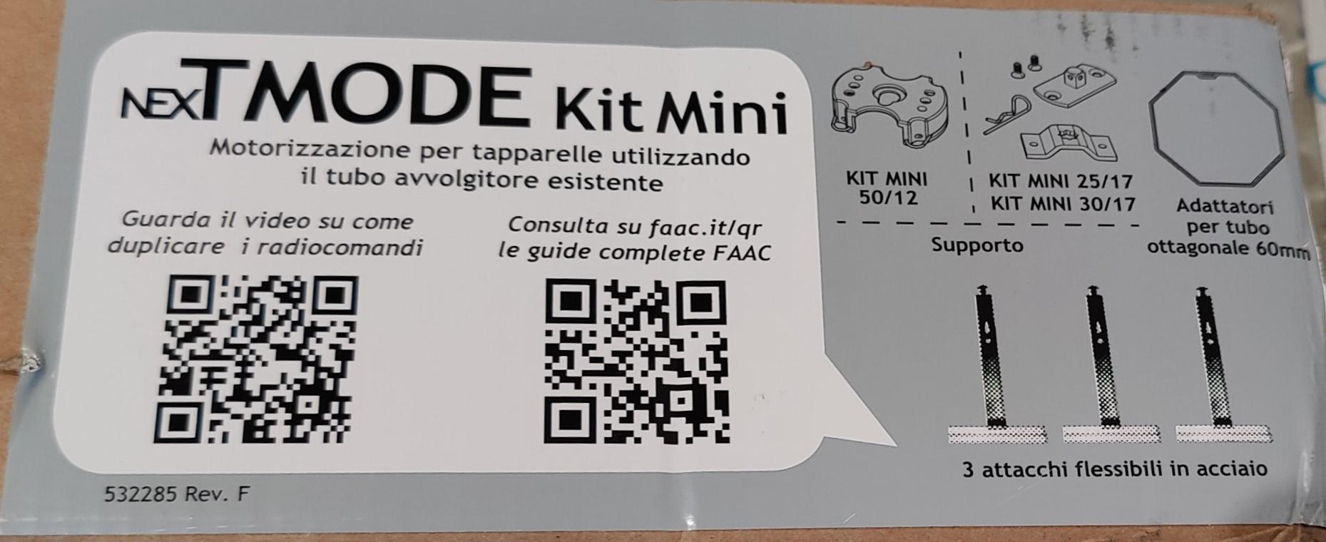 Kit automazione tapparelle Faac TM2K Kit Mini 25/17 max 225W - 143201 04