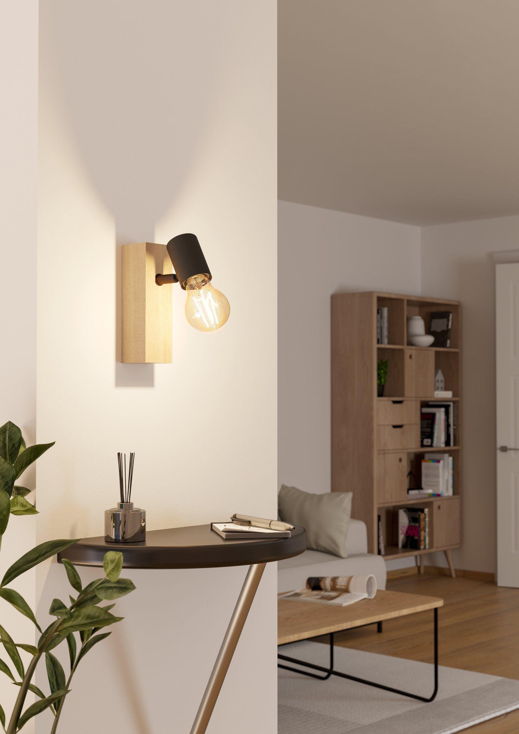 Lampada da parete Eglo Townshend 3 1xE27 max 10W marrone nero - 99477 02