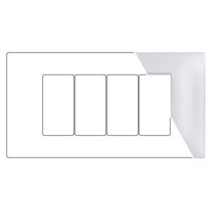 Placca  gem 4 moduli bianco - 6004-01 - gem-p6004-bi