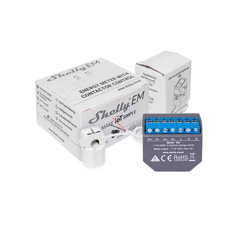 Misuratore di corrente wifi Shelly 1W 120A - SHEM50 03