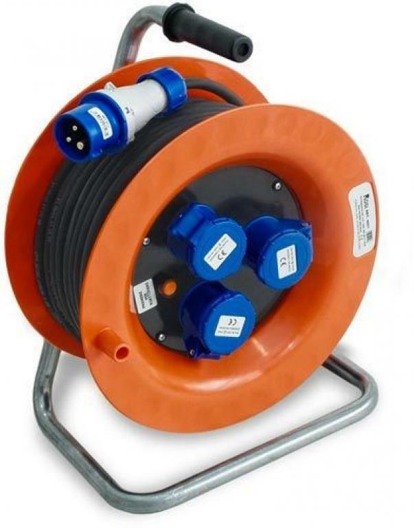 rosi materiale elettrico rosi materiale elettrico avvolgicavo industriale ho7rnf 3g2,5 30mt 3 ind. 16a 2p+e ip44 disgiuntore termico 4001 - foto 1