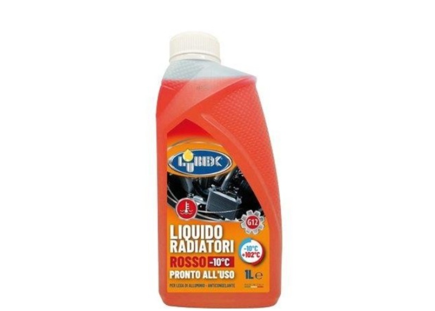 Liquido radiatori rosso Lubex 1 litro specifica G12 flacone liquido radiatori rosso lubex 1 litro g12 pronto all uso