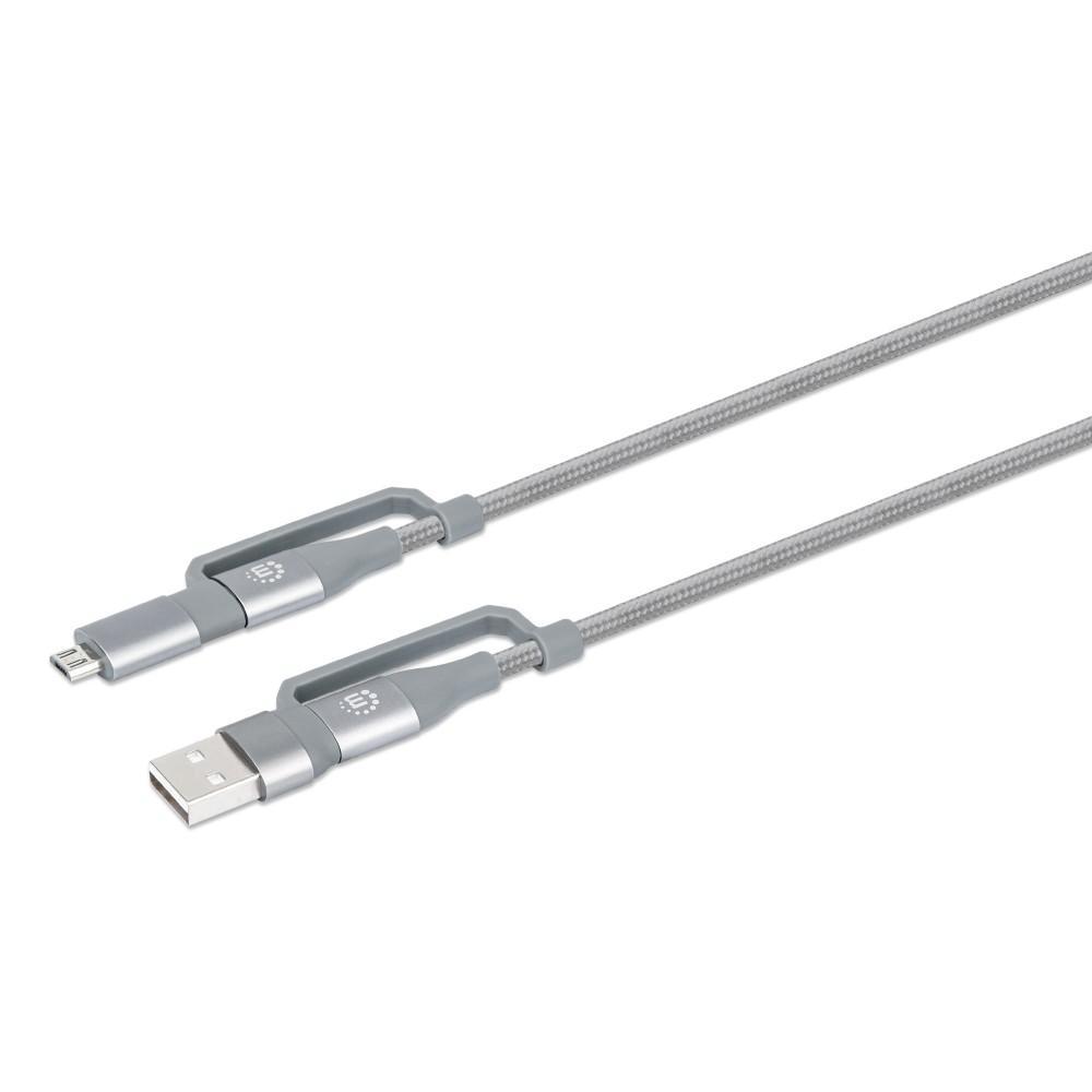 Cavo USB 4 in 1 Ic Intracom da 1m grigio - 390606 04