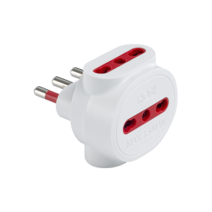 Adattatore triplo  3 x 2p+t 10/16a 250v bianco - rs7703b