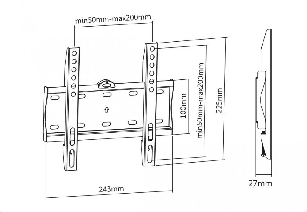 Supporto TV Superior 23-42 pollici max 30Kg nero - SUPSTV001 02