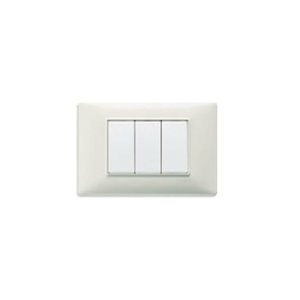 VIMAR PLANA PLACCA 3 MODULI TECNOPOLIMERO COLORE AVORIO 14653.02