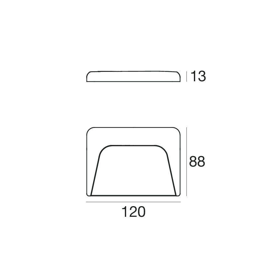 Lampada da parete led Linea Light Envelope Q 4W 3000K bianco - 76098W07 02