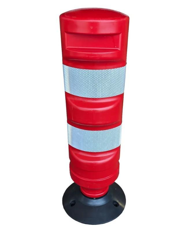 paletto flessibile rosso 450 mm con fasce rifrangenti paletto flessibile rosso con fasce rifrangenti e base di fissaggio
