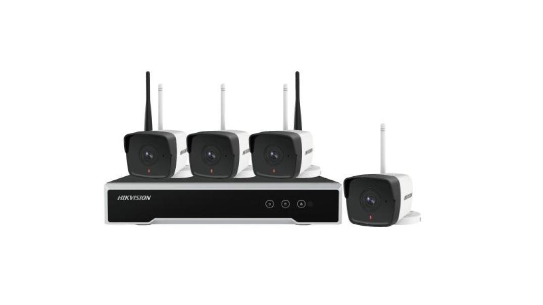 kit videosorveglianza wifi hikvision 4 telecamere bullet nvr wireless 2mp sicurezza interna esterna