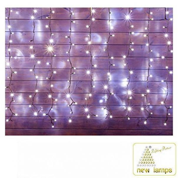 new lamps new lamps tenda 96 mini led luce chiara prolungabile con telecomando ir e memoria 33x0,9mt 50-117 - foto 1