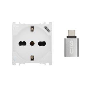 Presa p40+usb-c  nea 2 moduli max 3a bianco - 10312/2.b