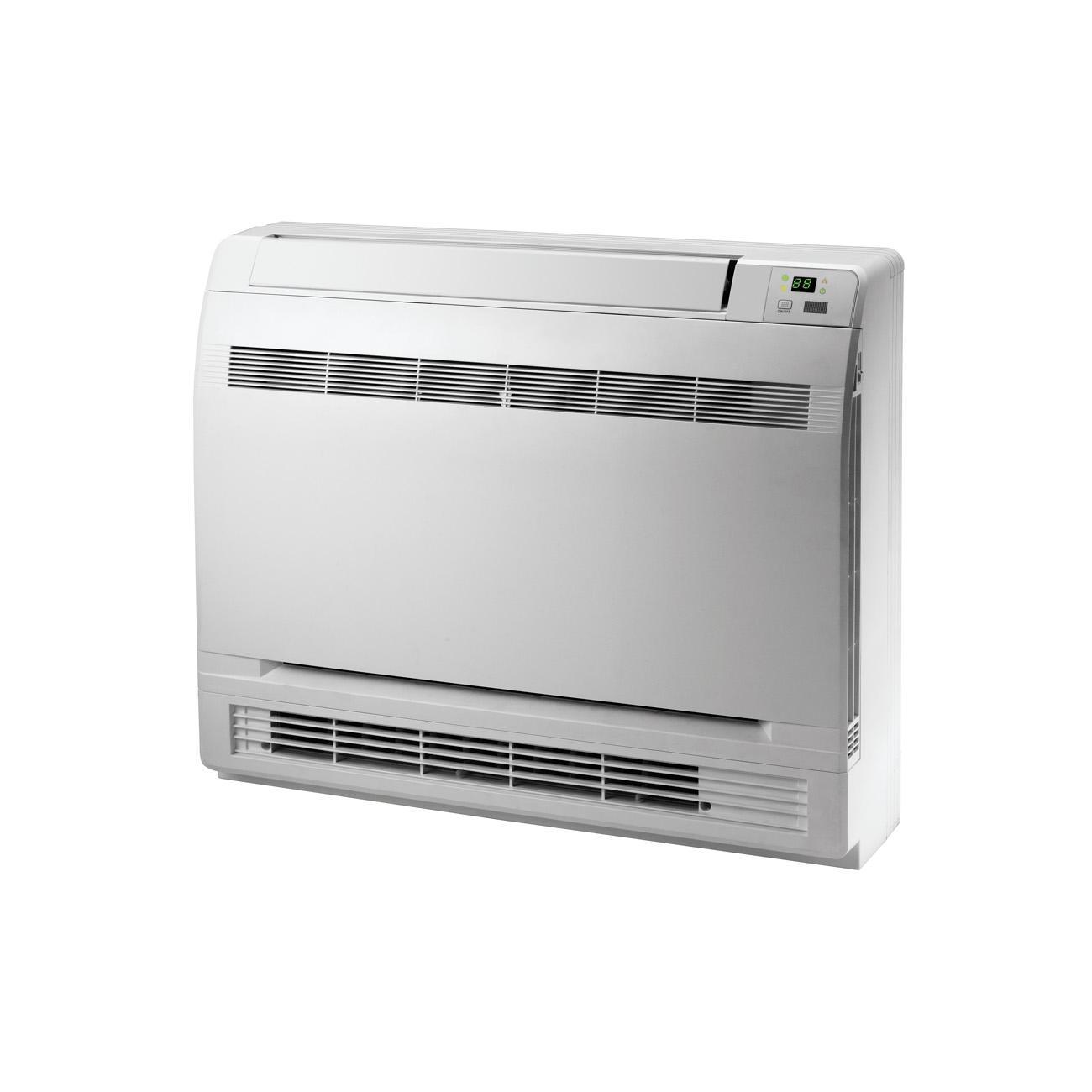 climatizzatore console gree installato a parete bassa in soggiorno