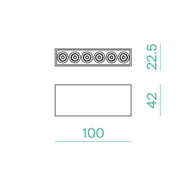 Spot led da binario Marino Cristal Klik Klak Mini 6W 3000K bianco - 41718 02
