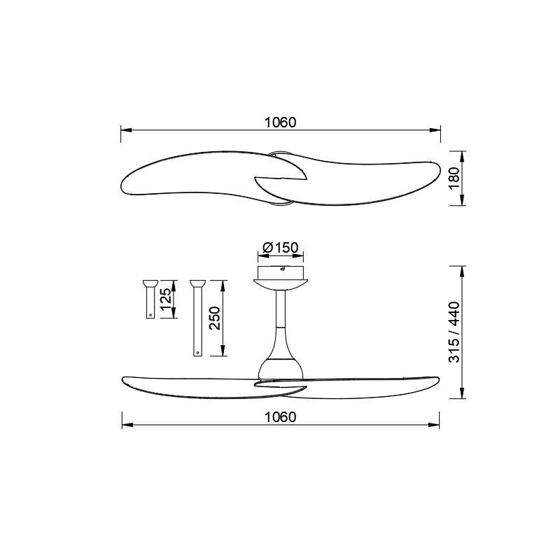 Ventilatore da soffitto Mantra Ipanema II max 32W 6 velocitu00e0 nero legno - 9038 02