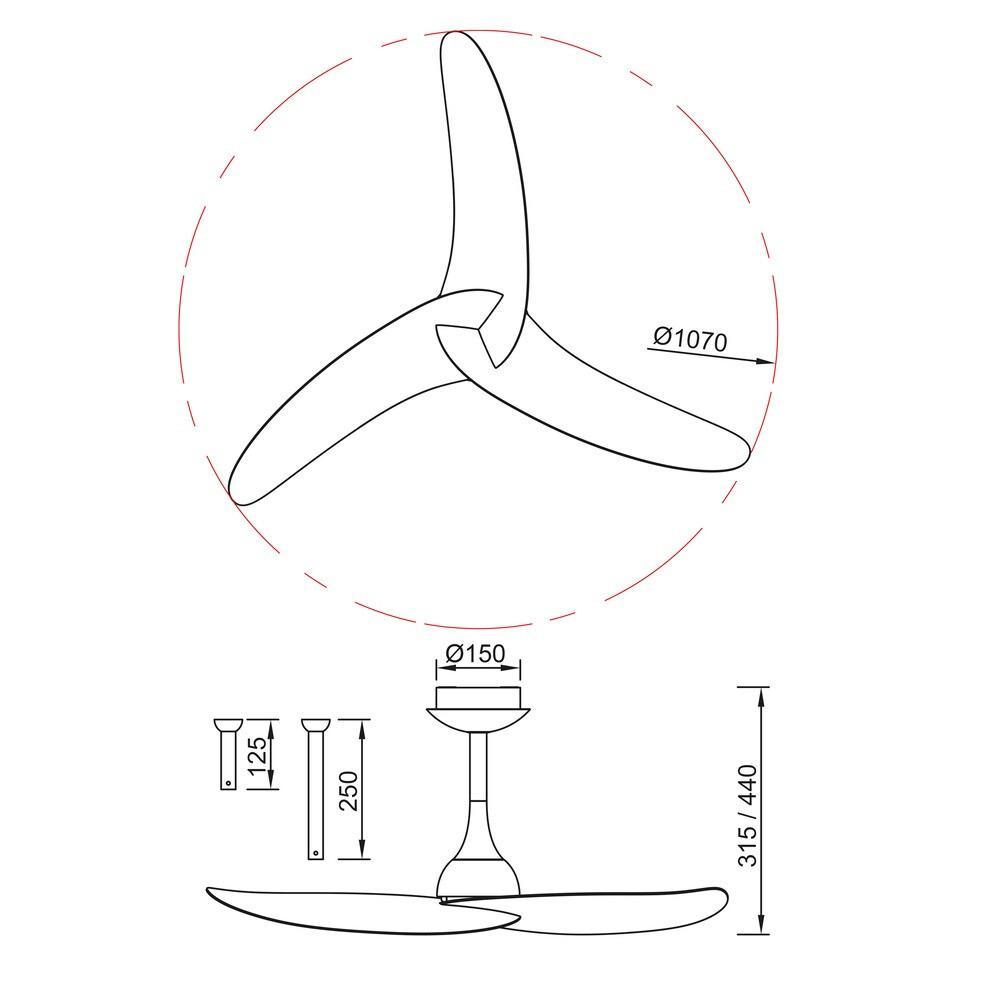 Ventilatore da soffitto Mantra Ipanema III max 32W 6 velocitu00e0 bianco - 9040 02