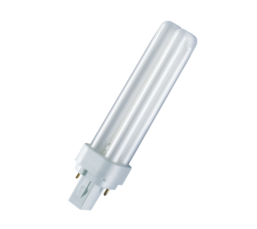 lampada fluorescente compatta 2 tubi attacco g24d 1 13w
