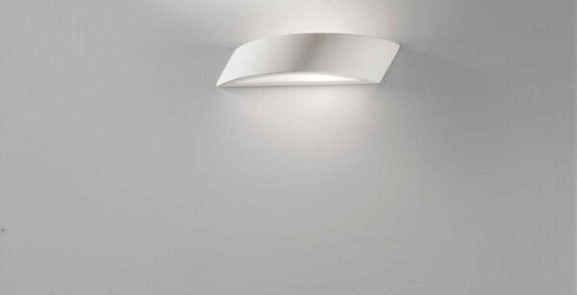 Lampada da parete Affralux Sbieco attacco E27 max 60W da 40cm bianco tinteggiabile - 608 01
