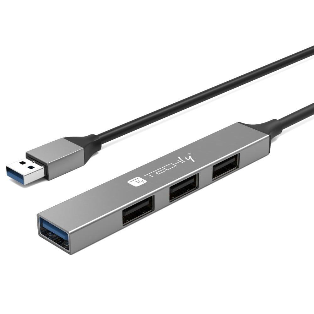 Hub USB-A IC Intracom 3 porte USB-A 2.0 + 1 porta USB-A 3.2 grigio - 620720 02