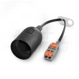 Portalampada e27  max 4a cavo da 20cm nero - 23-9-132n