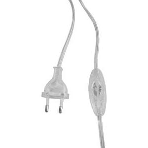 Cavo di alimentazione con interruttore  2x0.75mm2 da 1.5m trasparente - 70529