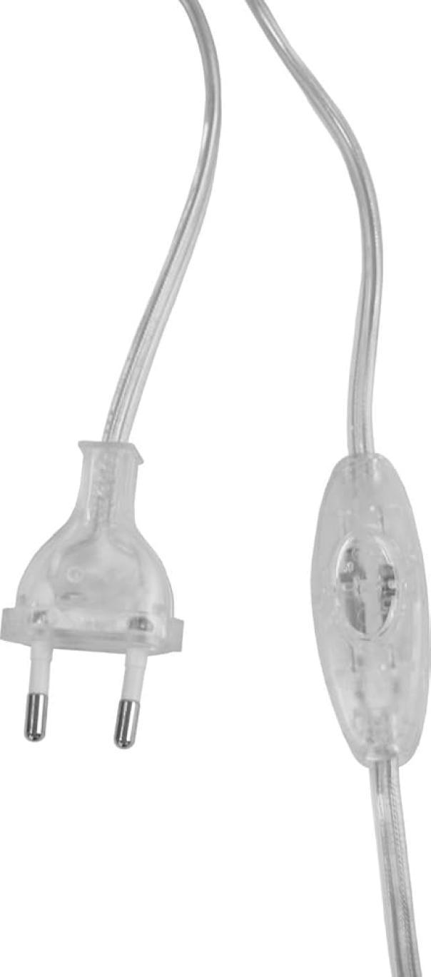 Cavo di alimentazione con interruttore Electraline 2x0.75mm2 da 1.5m trasparente - 70529 01