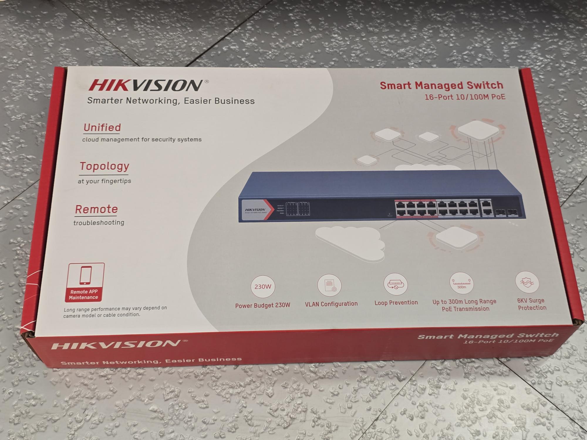 SWITCH HIKVISION DS-3E1318P-EI ETHERNET SMART - 301803156