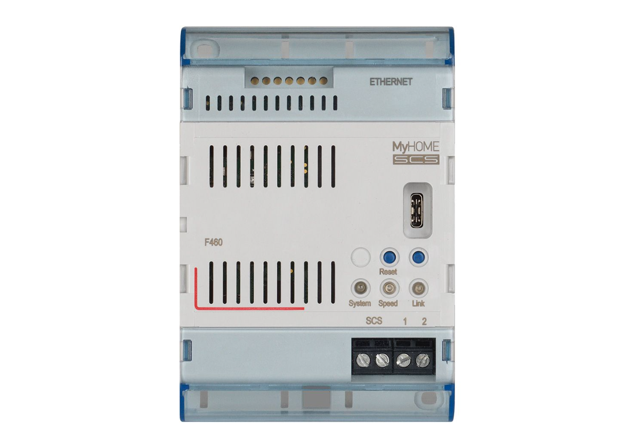 server myhome scs bticino f460 con porta ethernet e usb c server myhome scs bticino f460 modulo din con ethernet e usb c
