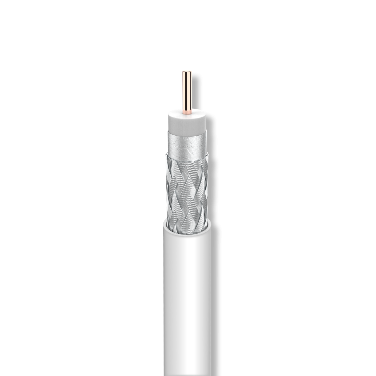 sezione cavo coassiale rg6 televes con conduttore rame e schermatura