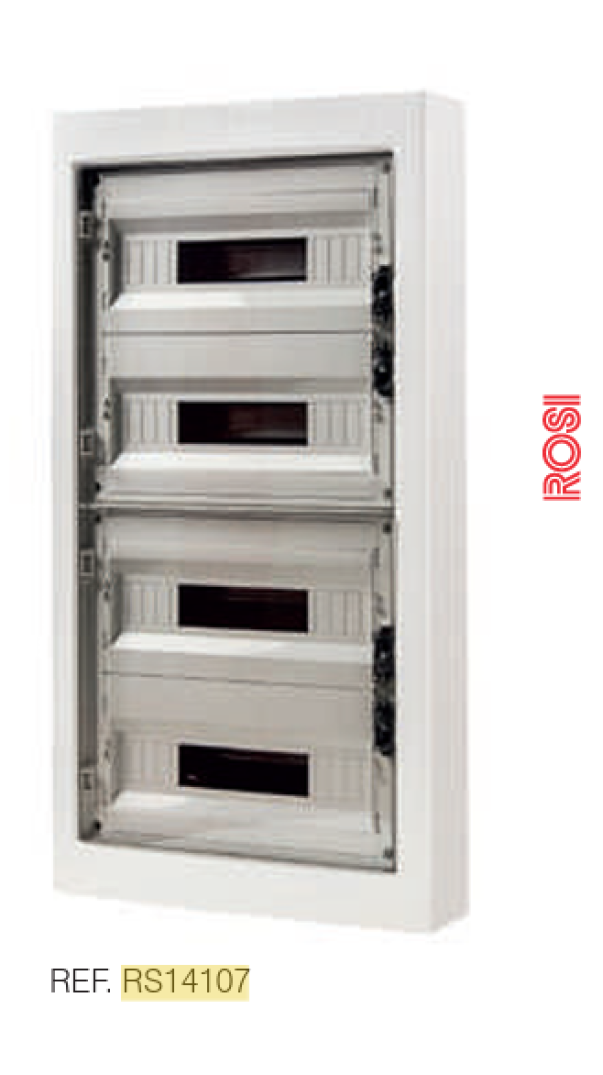 centralino da parete 72 moduli ip40 con portello trasparente fumu00e9 rosu00ec rs14107
