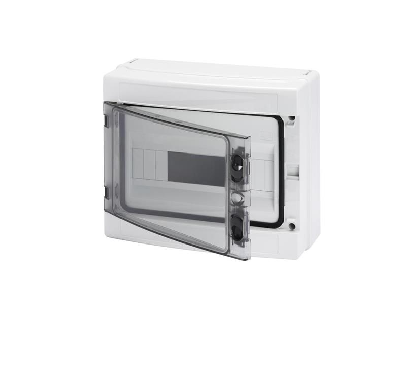 centralino elettrico da parete 12 moduli con porta trasparente fumu00e9 ROSI