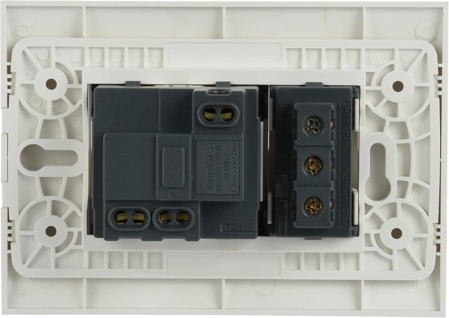 SET ELECTRALINE PLACCA E PRESA UNIVERSALE E BIPASSO BIANCA - 22110