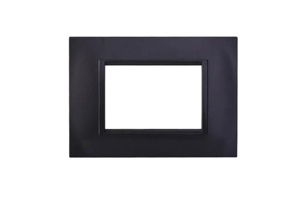 placca quadrata 3 posti acciaio scuro direct cctv vista frontale