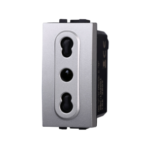 Presa bipasso griggia compatibile con bticino® living™ 2p+t 16a  - lg2001