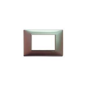 Plana placca 3 moduli tecnopolimero colore marrone micalizzato 14653.23