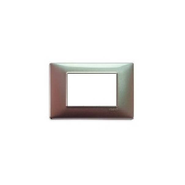 vimar vimar plana placca 3 moduli tecnopolimero colore marrone micalizzato 14653.23 - foto 1