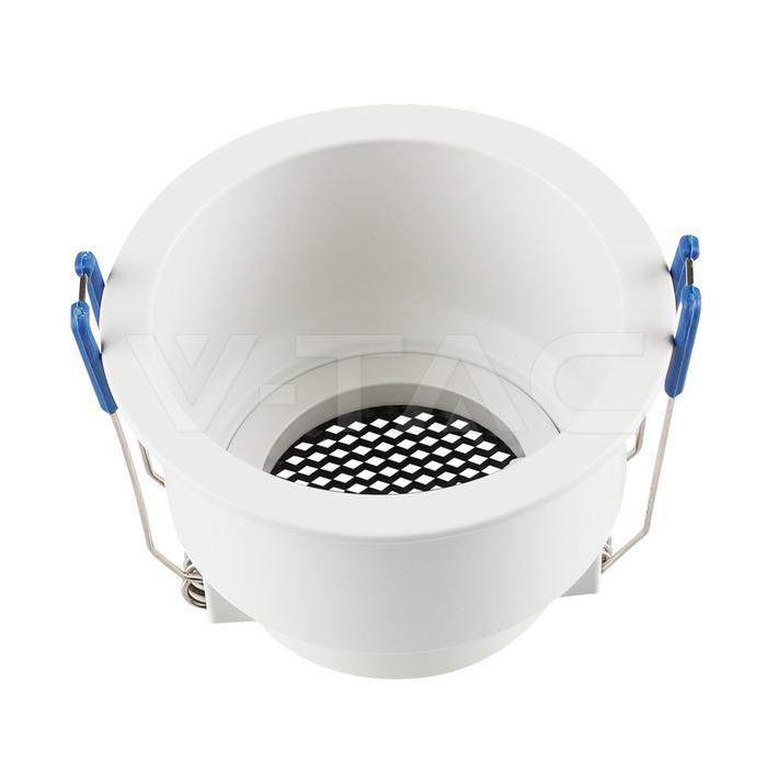 Portalampada  da Incasso V-Tac GU10 Rotondo in Alluminio Bianco Antiriflesso- 23761 02