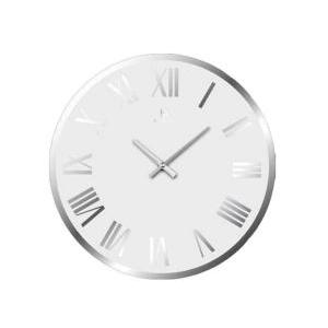 Orologio  da parete in vetro bianco con numeri romani diametro 38 cm - 14893b