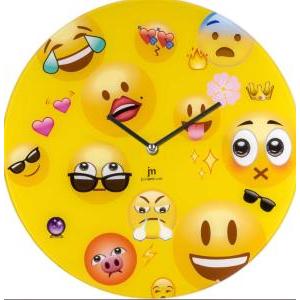 Orologio da parete  in vetro emoticon giallo 38 cm - 14883